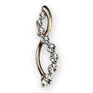 Diamond Accent Sterling Journey Pendant Graduated Flower Gold Plated 925 Silver